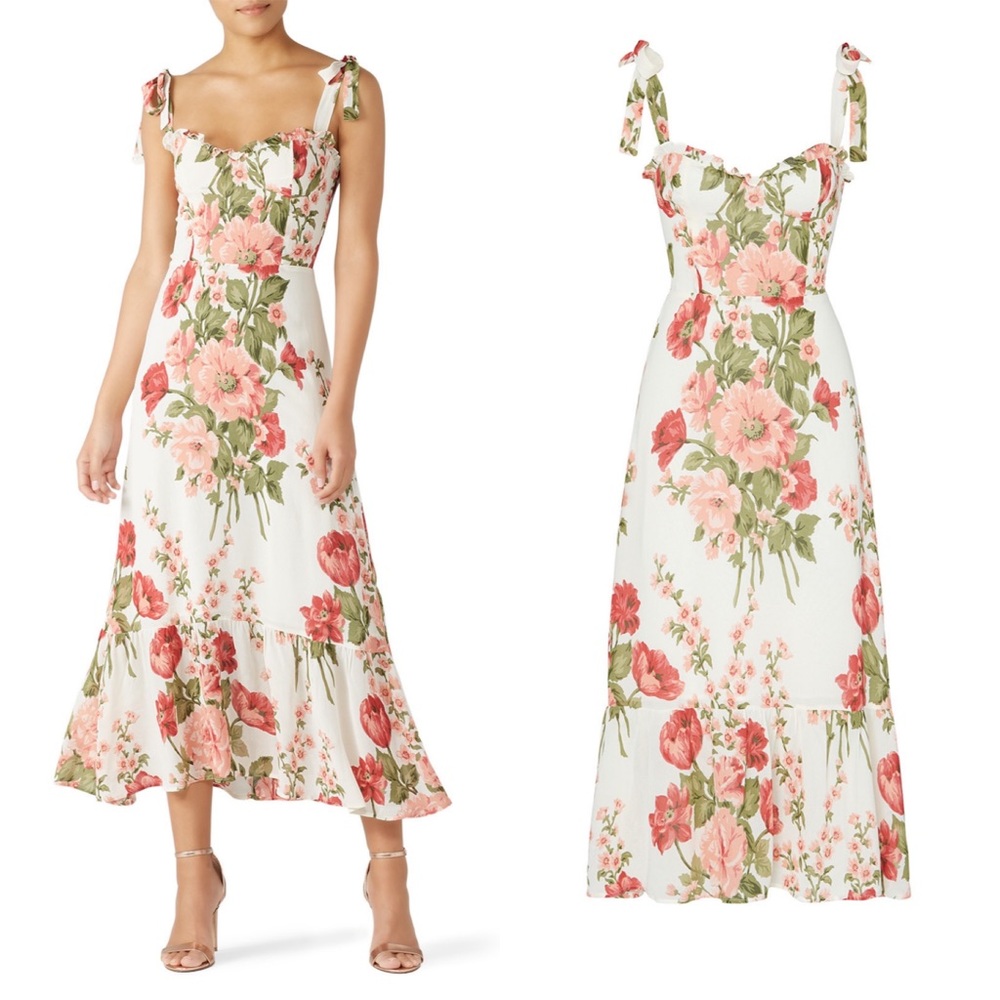 Reformation Nikita Midi Floral Dress in Etienne